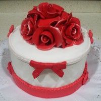 Pastel de rosas fondant