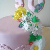 Pastel fondant flores
